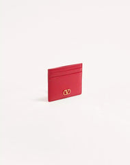 VLogo Signature Grainy Calfskin Card Holder