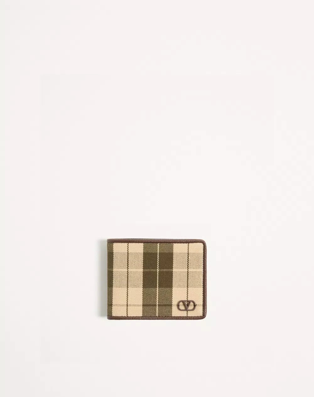 VLogo Signature Wallet In Checked Fabric