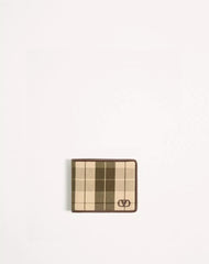 VLogo Signature Wallet In Checked Fabric