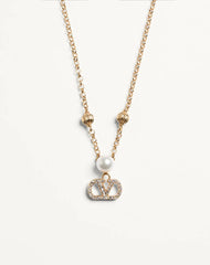 Vlogo Signature Necklace In Metal, Pearl And SwarovskiÂ® Crystals