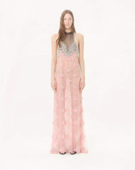 Long Dress In Embroidered Tulle Illusione