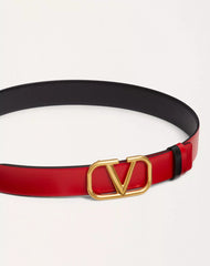 Reversible VLogo Signature Belt In Glossy Calfskin 30 Mm