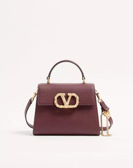Valentino Garavani Vsling Small Handbag In Grainy Calfskin With Jewel Logo