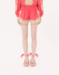 Embroidered Couture Linen Shorts