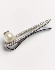 VLogo Signature Metal Tie Clip With SwarovskiÂ® Crystals And Pearl