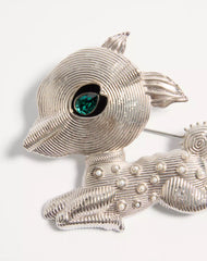 Fil Perdu Metal Brooch With Pearls And SwarovskiÂ® Crystals