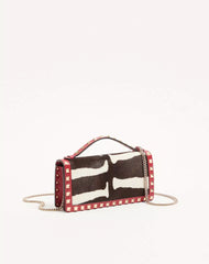 Rockstud Wallet With Chain In Pony-Effect Calfskin