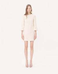 Embroidered Crepe Couture Short Dress