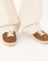 Royco Trainer In Hair Calf With Fauve Eclat Print And Nappa Calfskin