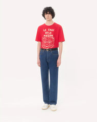 Cotton T-Shirt With Le Chat De La Maison Print