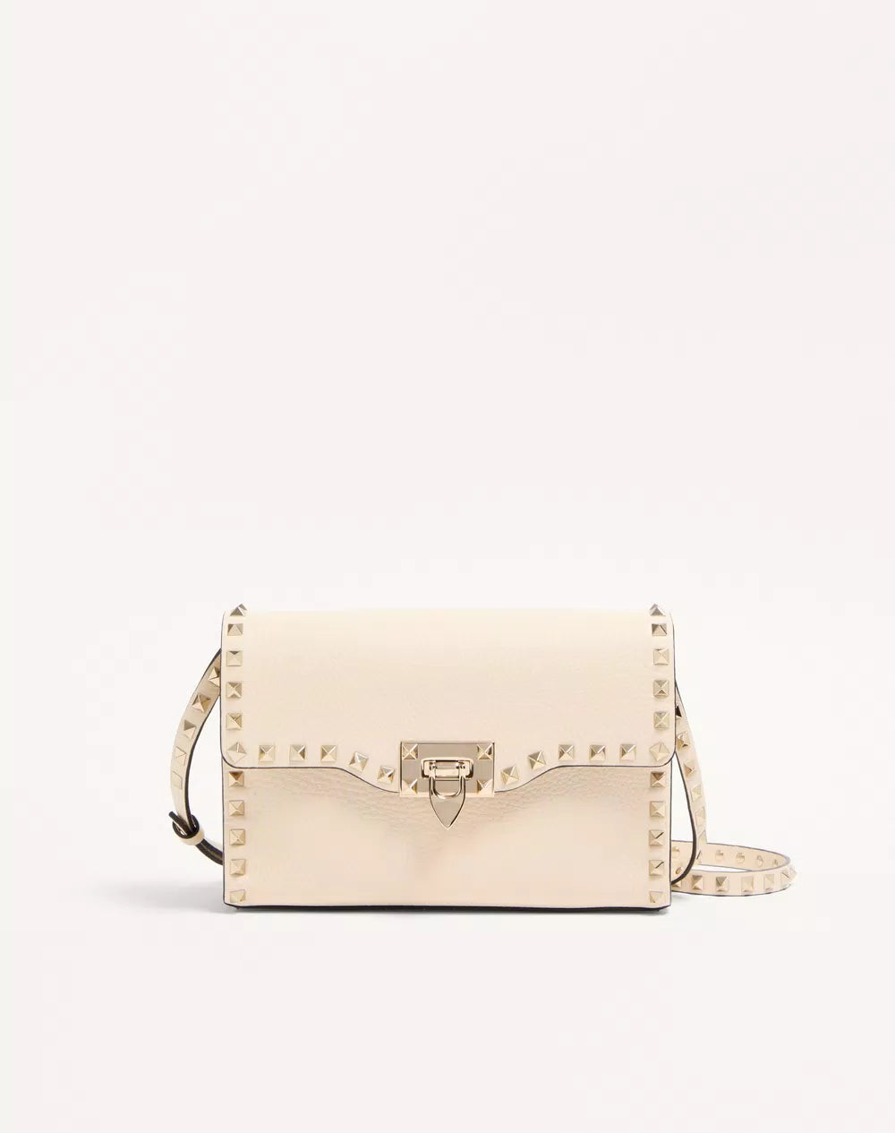 Small Rockstud Grainy Calfskin Crossbody Bag