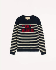 Wool Jumper With Chez Valentino Jacquard Motif