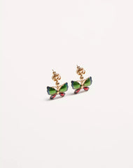 Flutterby Metal And Enamel Earrings