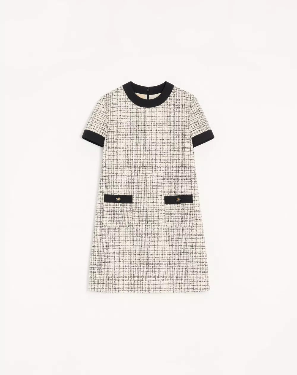 Short Dress In Square Tweed
