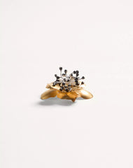 Fleur Lumineuse Brooch In Metal And Fabric