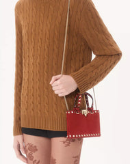 Rockstud Mini Suede Shopping Bag