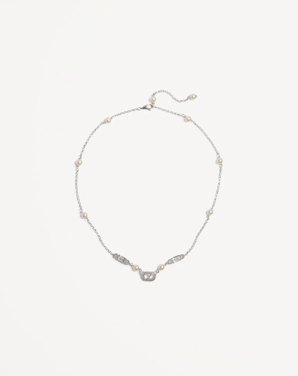 Ovalette Necklace In Metal, Pearls And SwarovskiÂ® Crystals