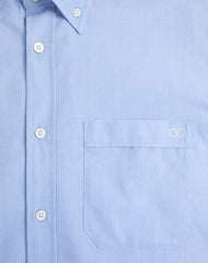 Cotton Oxford Shirt With VLogo Embroidery