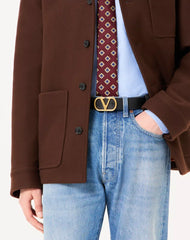 VLogo Signature Belt In Shiny Calfskin 30 Mm