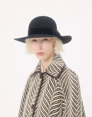 VLogo Signature Hat In Lapin Fabric And Velvet With Taffetas Bow