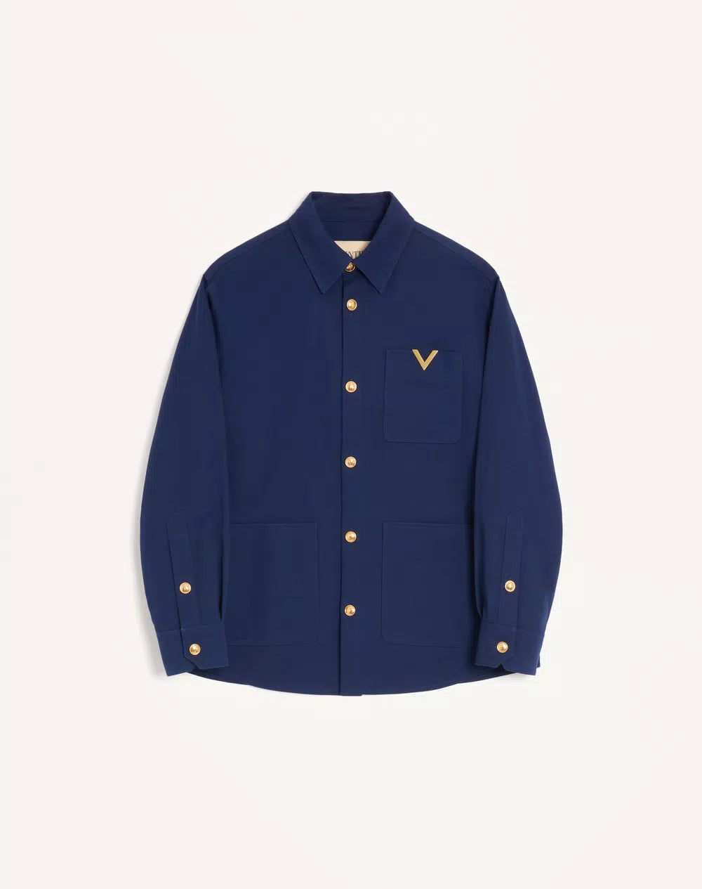 Valentino Cotton Gabardine Shirt Jacket With Vgold