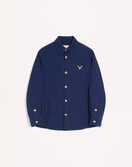 Valentino Cotton Gabardine Shirt Jacket With Vgold