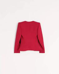 Wool Crepe Jacket With Contrasting Bow