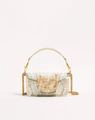 Valentino Garavani LocÃ² Small Embroidered Shoulder Bag With Jewel Logo