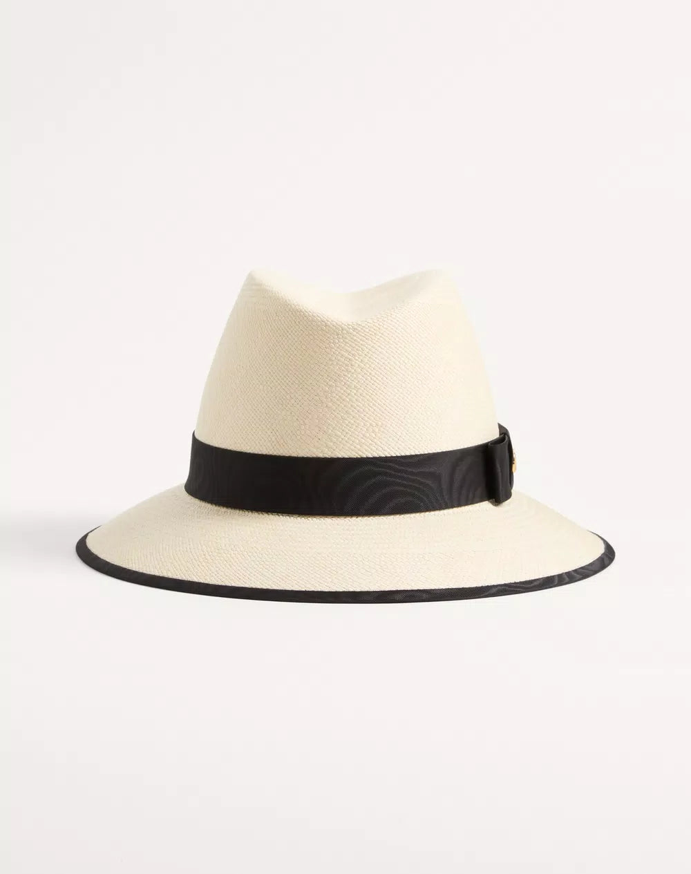 VLogo Signature Straw Hat With MoirÃ© Ribbon