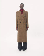 Valentino Double-Breasted Wool Coat With Glen Plaid Pattern