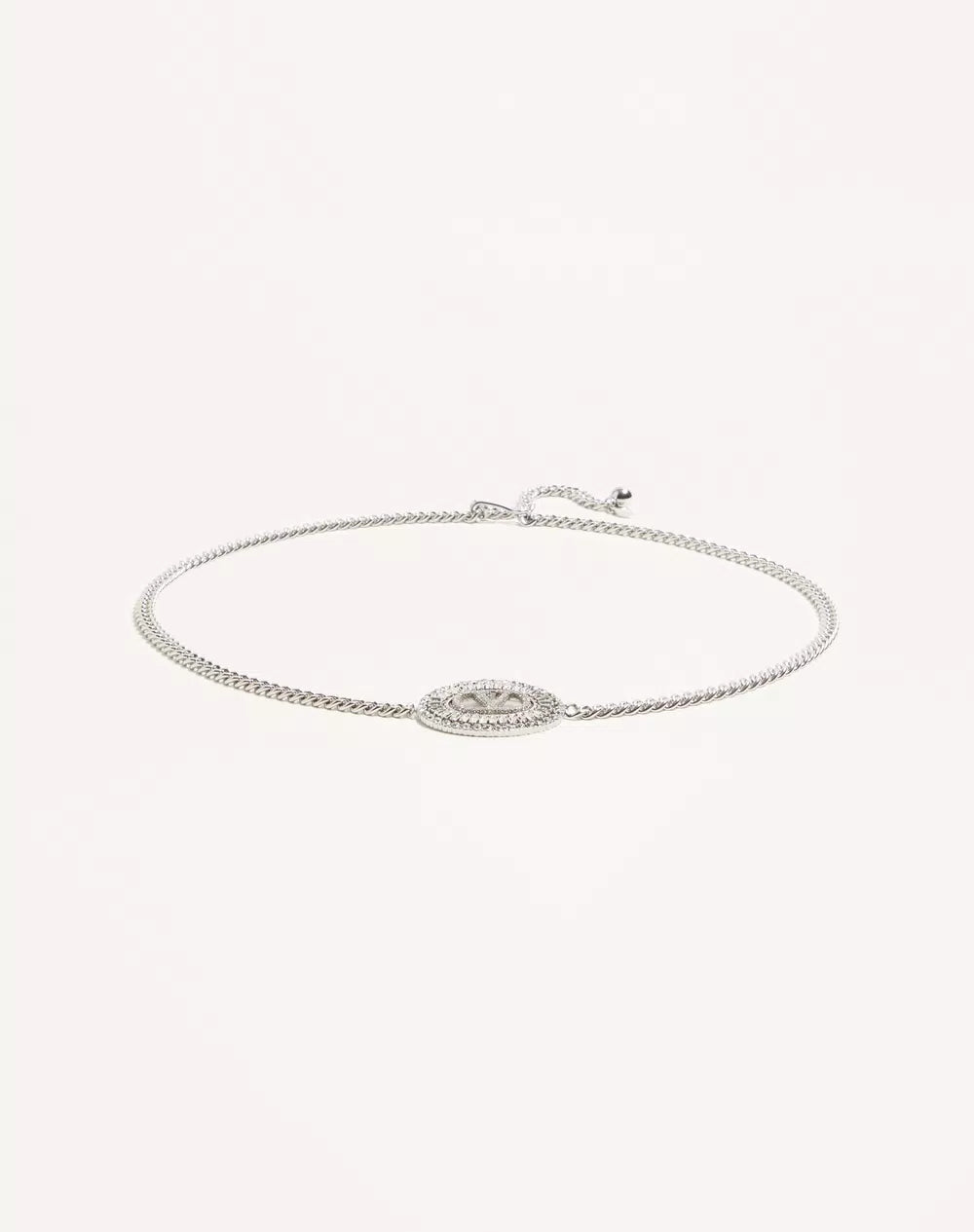 VLogo Signature Chain Belt With Crystals