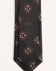 Valentie Silk Jacquard Tie With Geometric Pattern