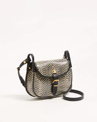 Valentino Garavani FlÃ¢neuse Small Shoulder Bag in Cobra-Print Elaphe Leather.