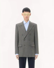 Valentino Double-Breasted Jacket In MoulinÃ© Wool