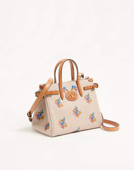 Valentino Garavani Antibes Small Canvas Shopping Bag With Embroidery