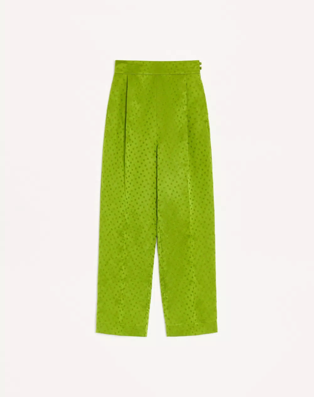 Jacquard Trousers In Medium Plus De Pois Polka Dot Silk-Linen