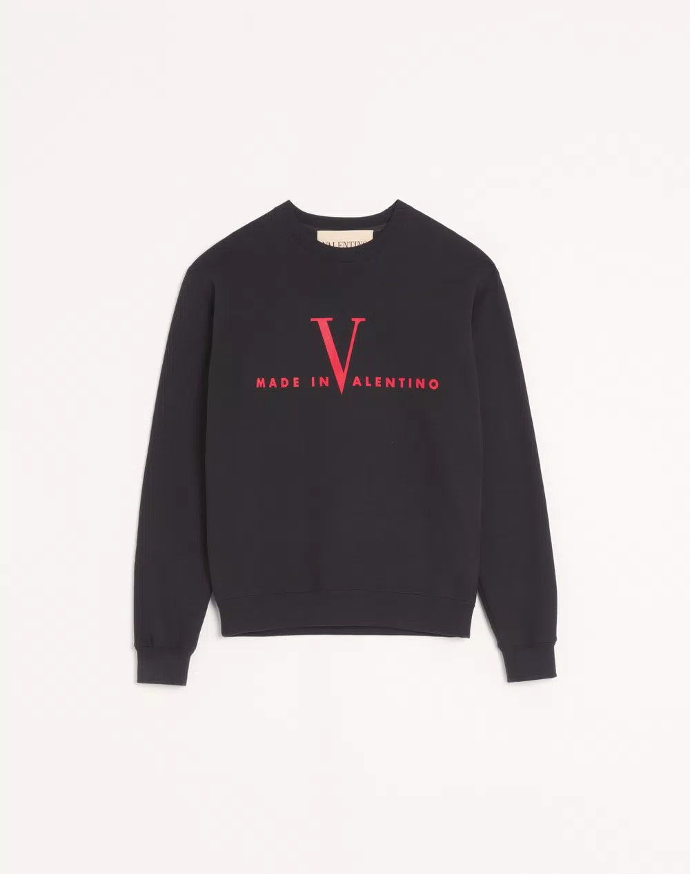 Valentino Cotton Crewneck Sweatshirt With Made In Valentino Print