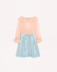 Embroidered Crepe Couture Short Dress