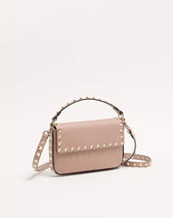 Rockstud Grainy Calfskin Pouch