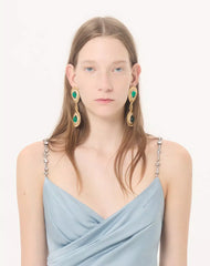 Long Dress In Embroidered Cady Satin