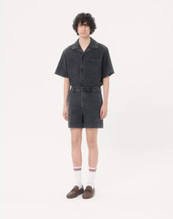 Valentino Cuffed Denim Bermuda Shorts With Vgold