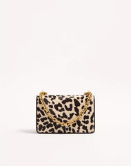 Valentino Garavani Vain Small Shoulder Bag In Pony Effect Calfskin With Animalier Print