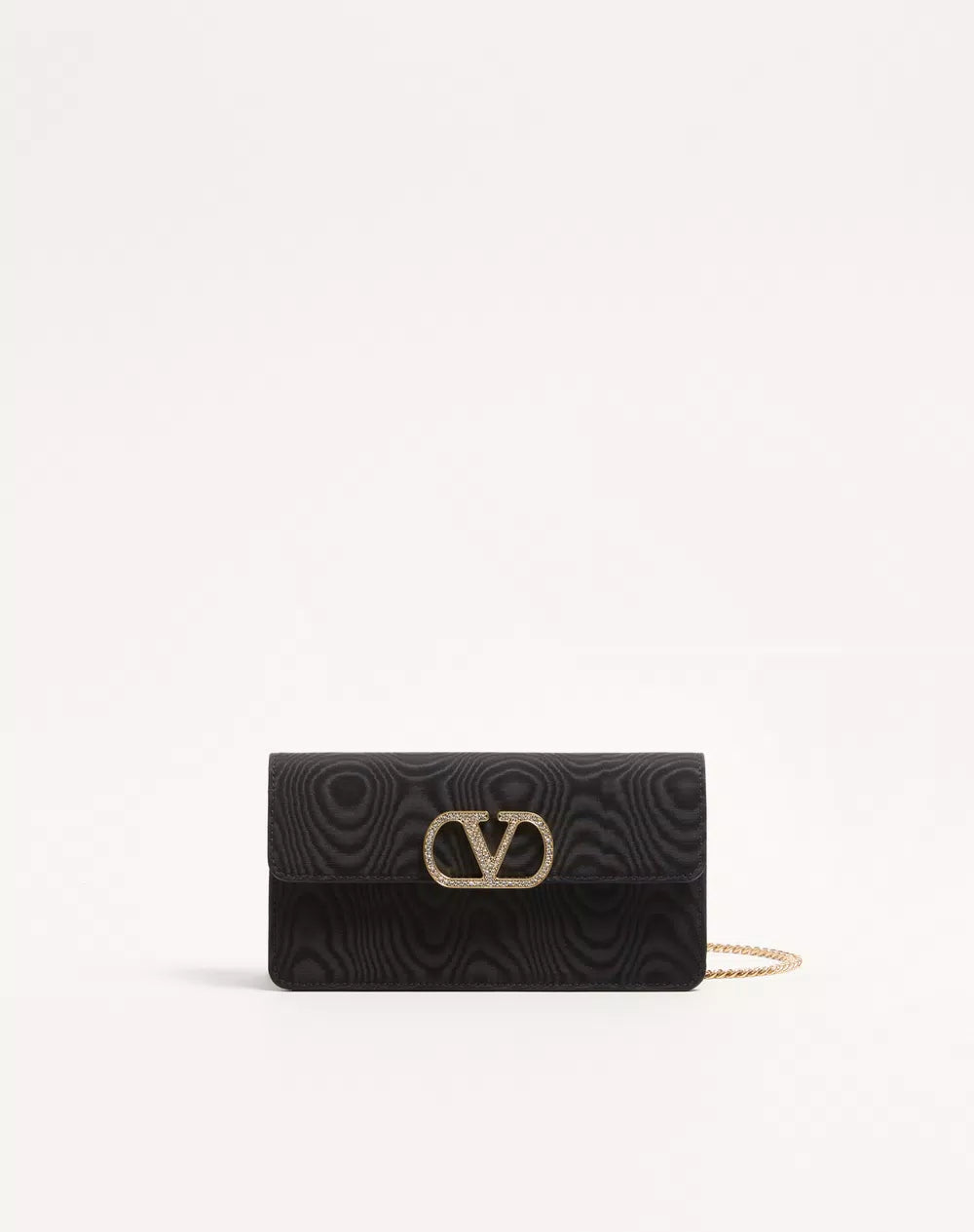 VLogo Signature Chain Wallet In MoirÃ© Fabric With Jewel Logo