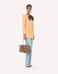 Valentino Garavani Panthea Medium Shoulder Bag In Python And Nappa With Chevron Motif