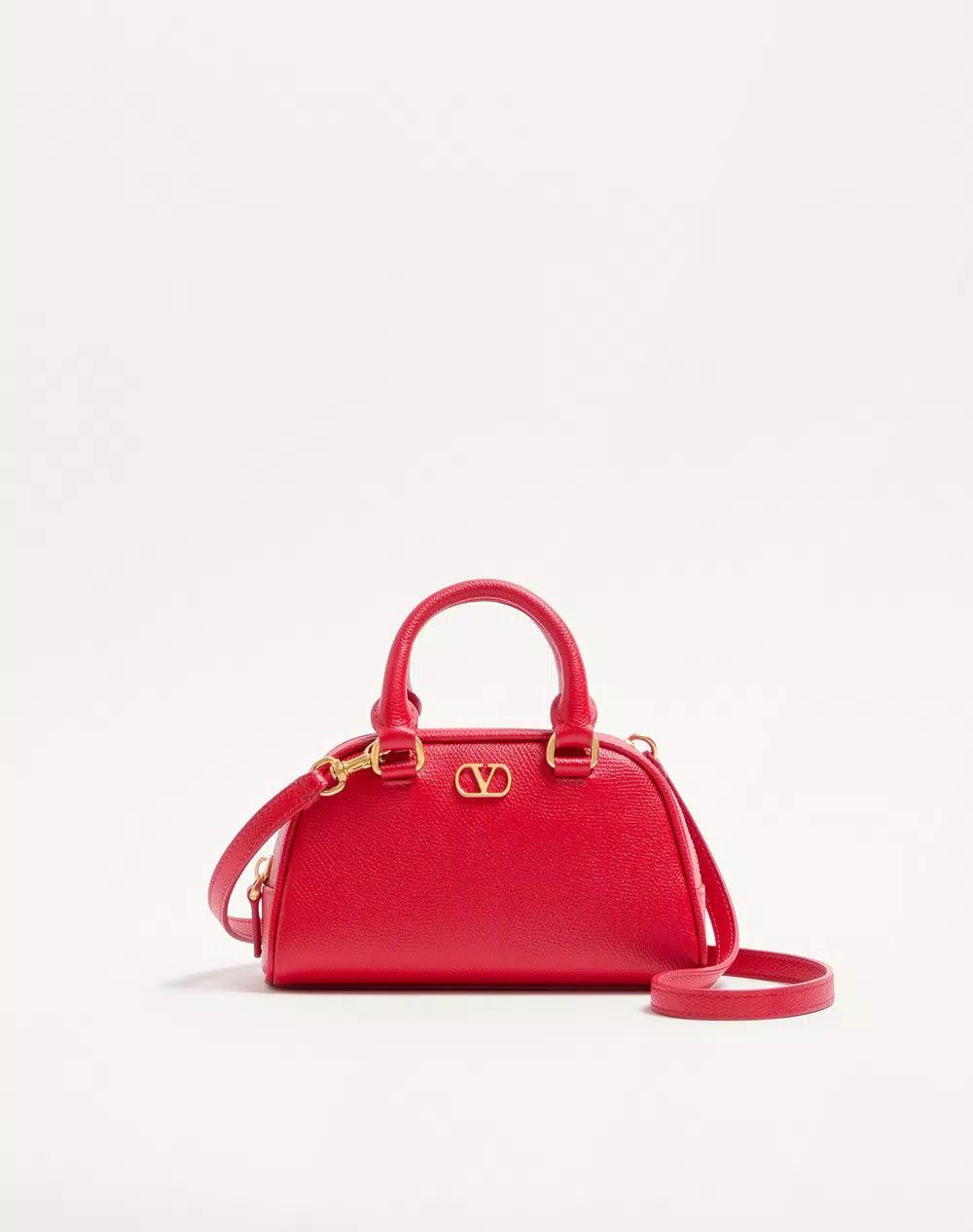 Mini VLogo Signature Bowling Bag In Grainy Calfskin