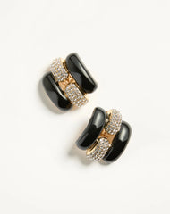Pas Plus Metal, Enamel And SwarovskiÂ® Crystal Earrings