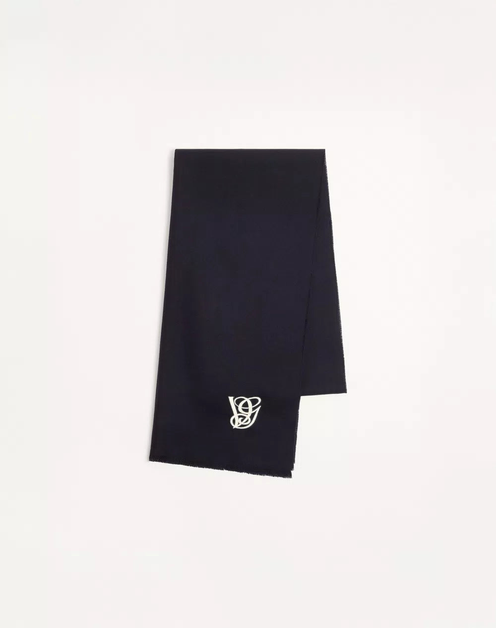 Vg Wool Scarf With Embroidery