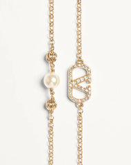 Vlogo Signature Bracelet In Metal, Pearls And SwarovskiÂ® Crystals
