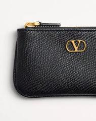 VLogo Signature Grainy Calfskin Key Ring