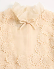 Embroidered Crepe Couture Short Dress
